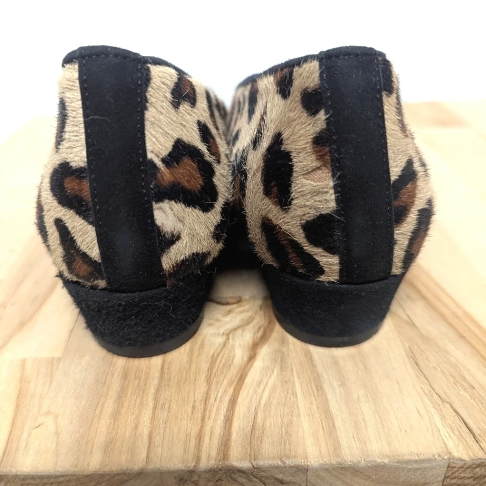 Vintage Sesto Meucci Pony Hair Leopard Print Flats Made in Spain Leather 9